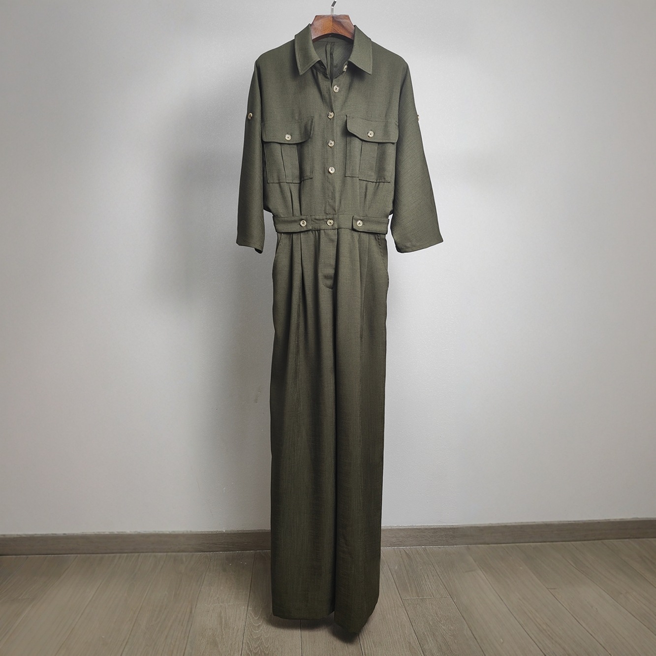 パンツセットアップ 洗練フォルムワイドパンツセットアップ