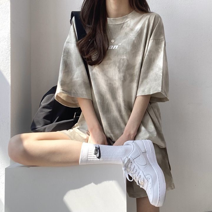 パンツセットアップ ムラ染め風ゆったりパンツセットアップ