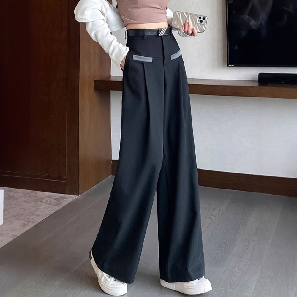 パンツセットアップ ポケット切替ハイウエストワイドパンツ