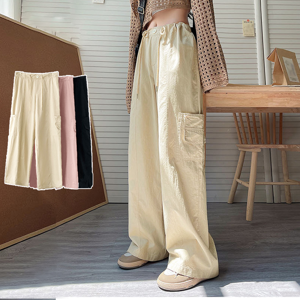 パンツセットアップ ワイドカーゴパンツ ゆったりストレート レディースボトムス