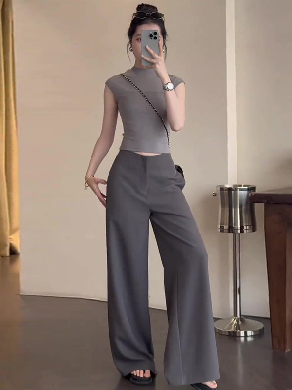 パンツセットアップ ノースリーブ美シルエットセットアップ