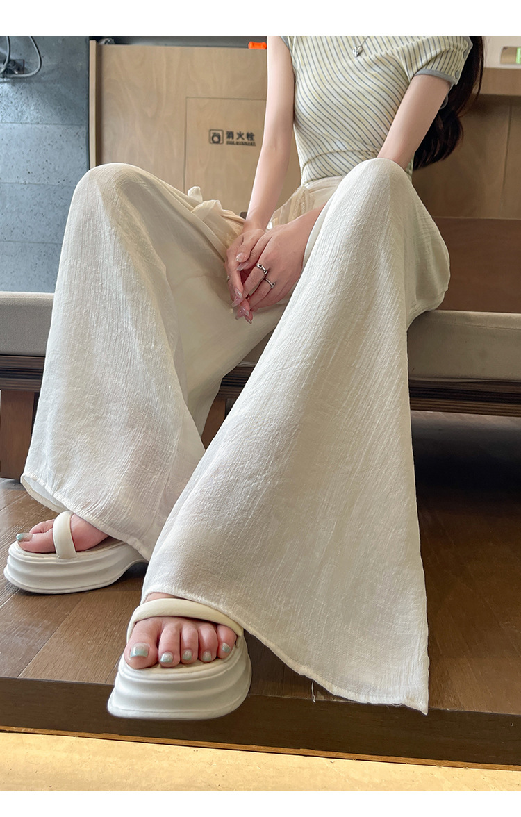 パンツセットアップ ライン入りドレープワイドパンツ