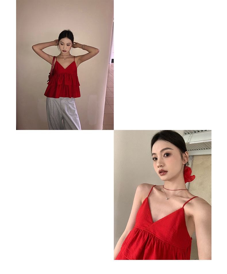 パンツセットアップ フリルキャミ×ワイドパンツセット