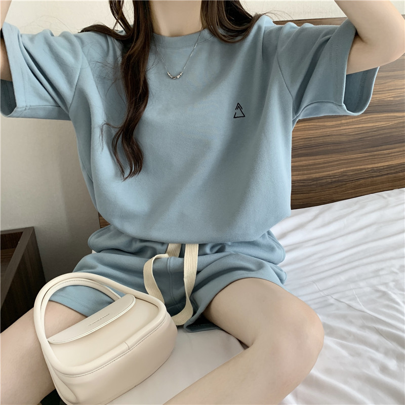 パンツセットアップ シンプル三角ワンポイントセットアップ