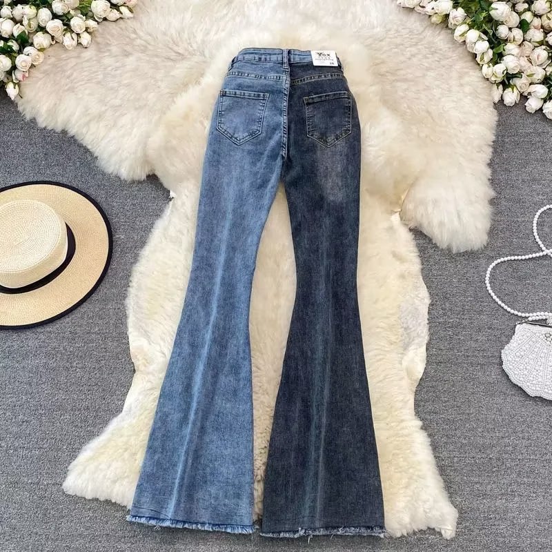 パンツセットアップ 切替デザインフレアパンツ