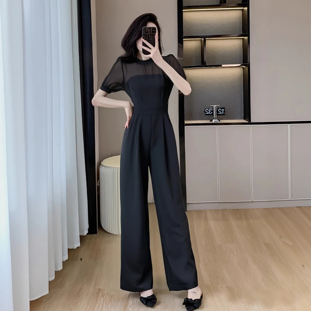 パンツセットアップ バイカラー切替ワイドパンツセット