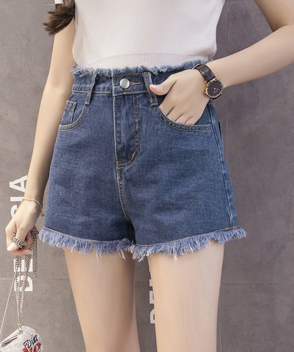 パンツセットアップ レディース デニム ショートパンツ 裾フリンジ 短パン