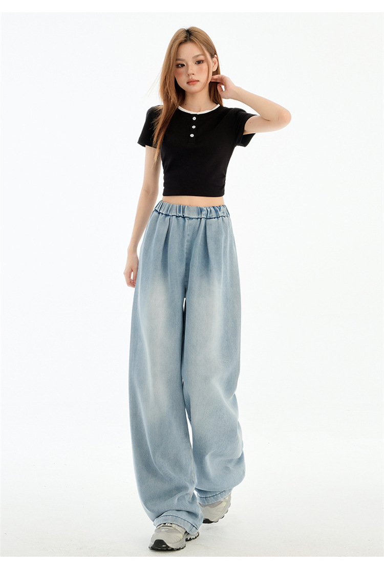 パンツセットアップ リラクシー デニムワイドパンツ