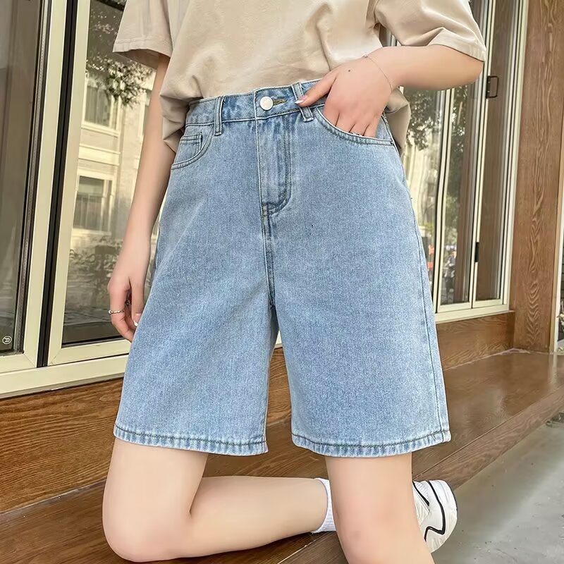 パンツセットアップ こなれ感デニムハーフパンツセットアップ