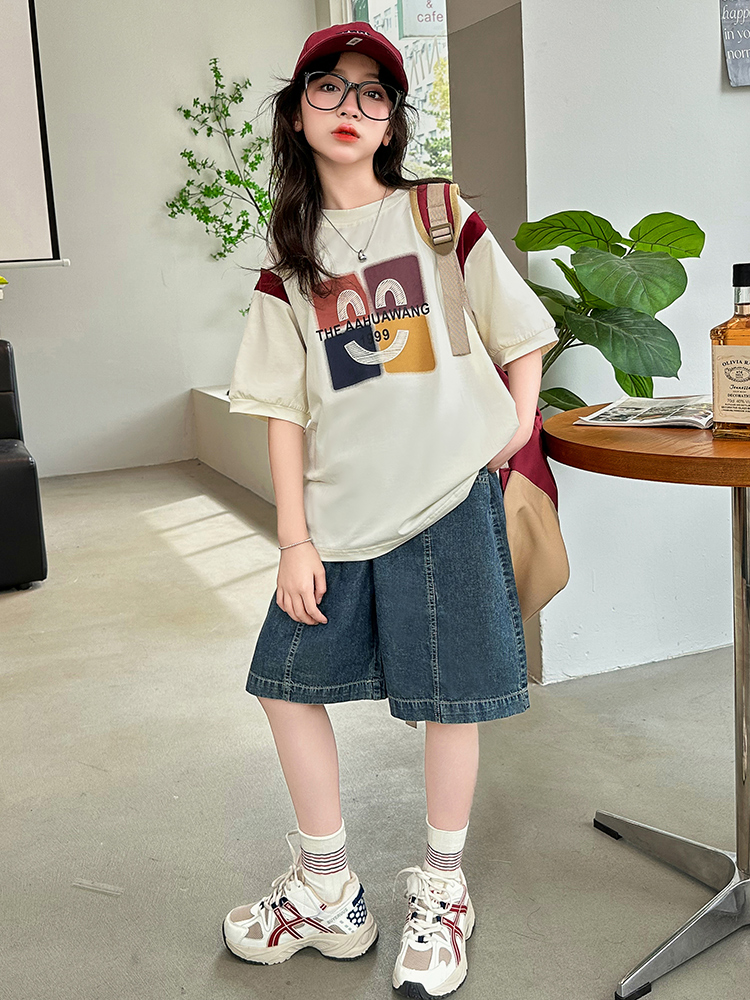 パンツセットアップ ショート デザインロゴ ゆるシルエットパンツセット