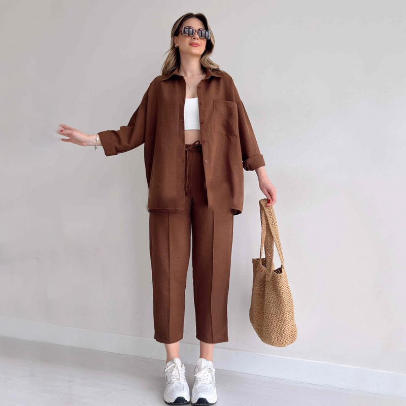 パンツセットアップ リラックスオーバーシャツワイドパンツ