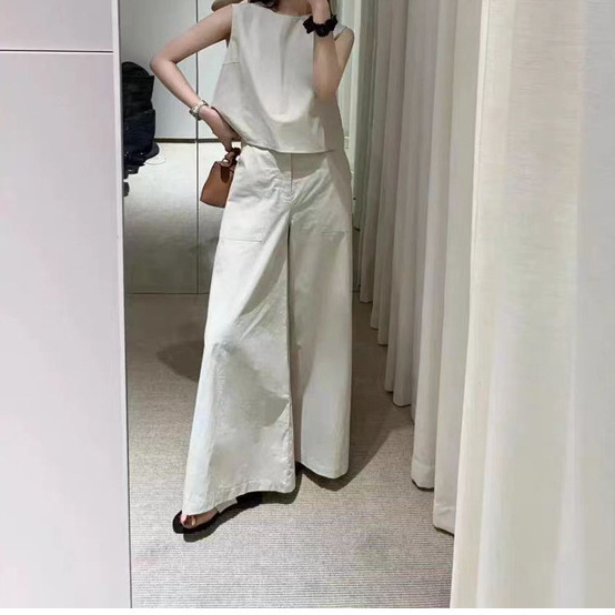 パンツセットアップ ノースリーブゆったりパンツセットアップ