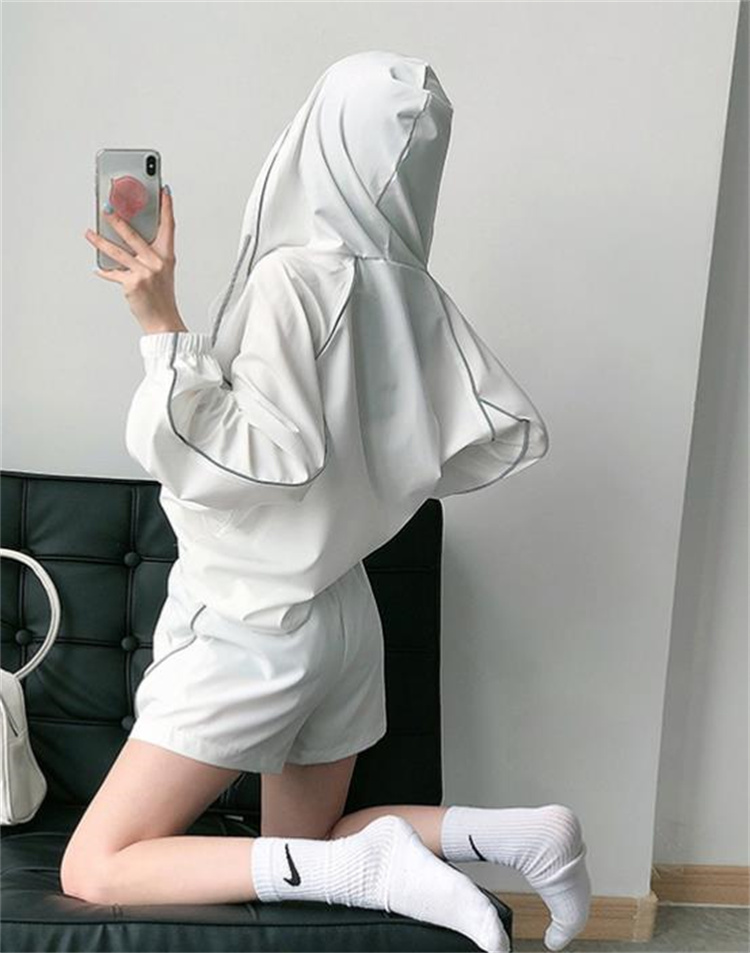 パンツセットアップ 夏用ショートパンツ上下セット フード付きカジュアル運動着