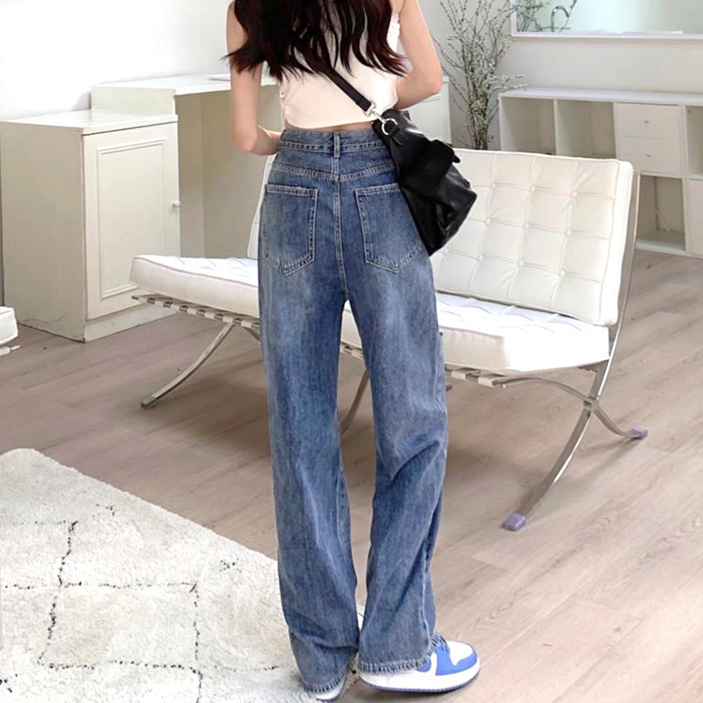パンツセットアップ レディース ワイド クラッシュダメージ加工デニムパンツ