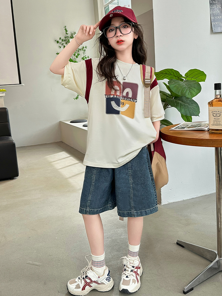パンツセットアップ ショート デザインロゴ ゆるシルエットパンツセット
