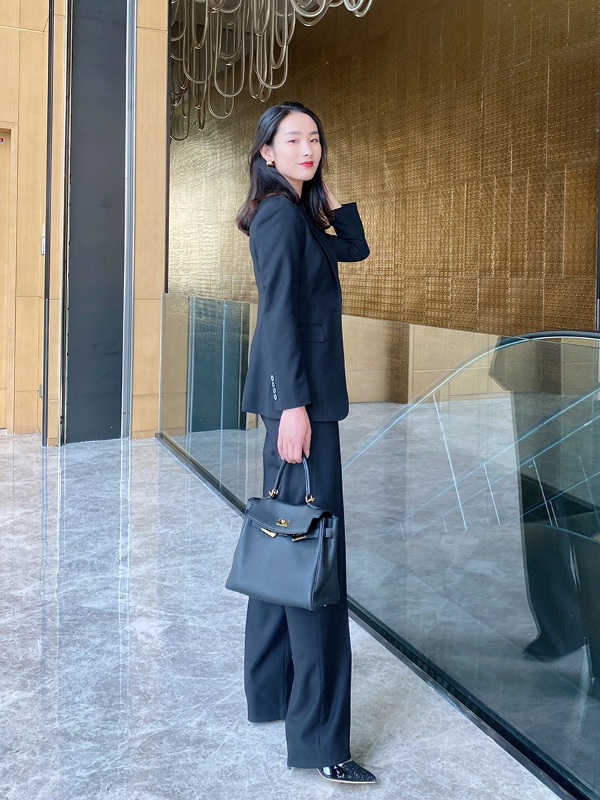 パンツセットアップ 三点セット洗練ダブルジャケットワイドパンツスーツ