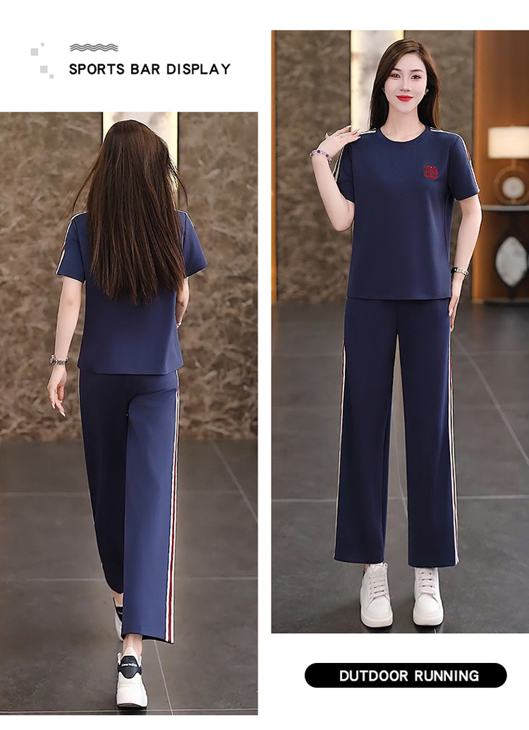パンツセットアップ ラインデザイン ワイドパンツセット