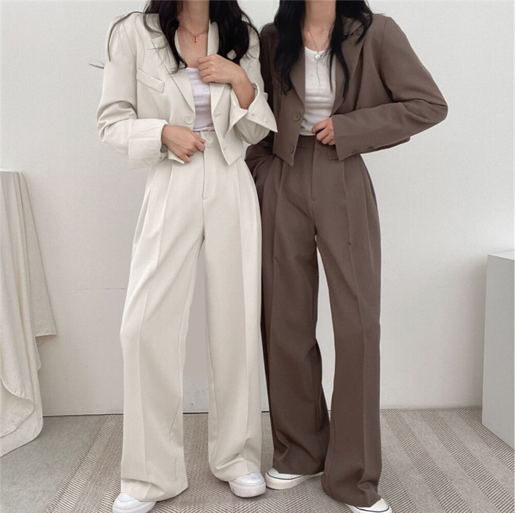 パンツセットアップ 上品シルエット ワイドパンツセット