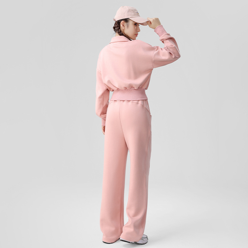 パンツセットアップ ハーフジップ ゆったりパンツセット