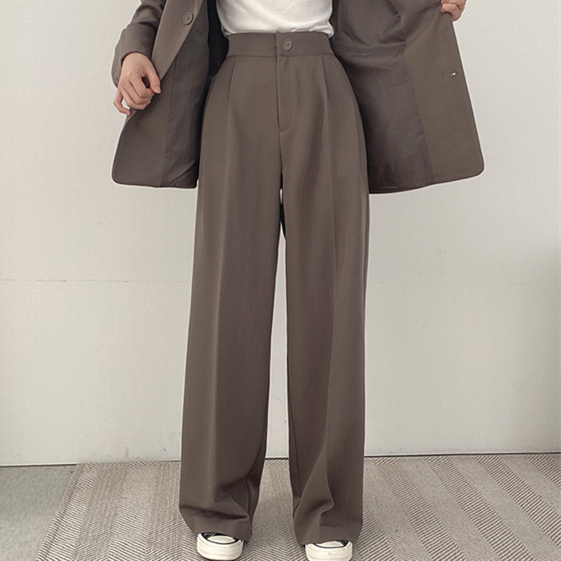 パンツセットアップ 上品フォルムワイドパンツ