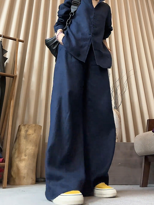 パンツセットアップ ワイド ゆったりシルエットスタンドカラーセット