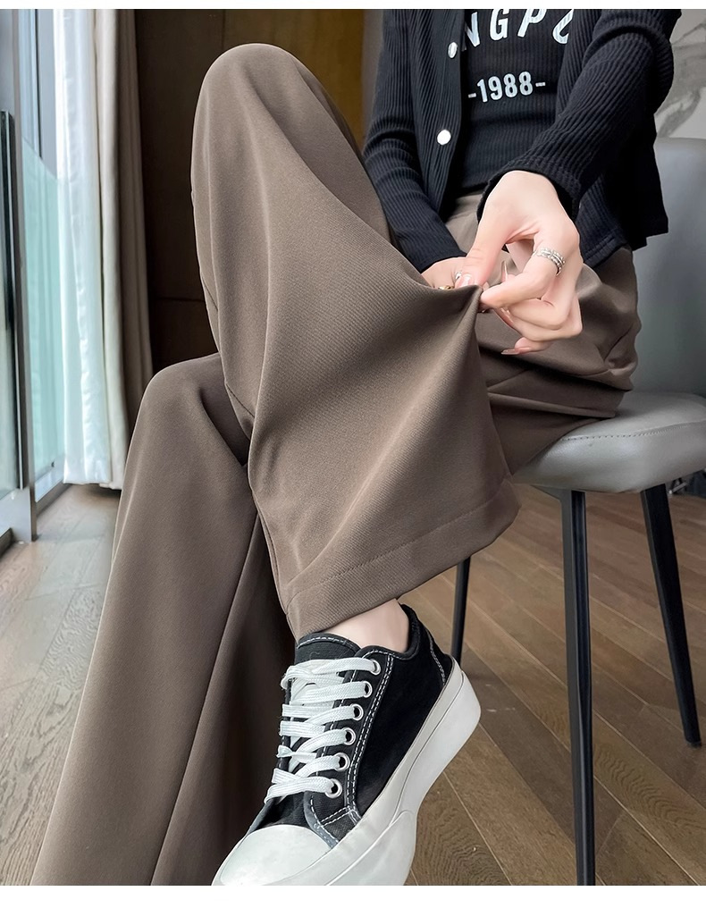 パンツセットアップ ハイウエストタックワイドパンツ