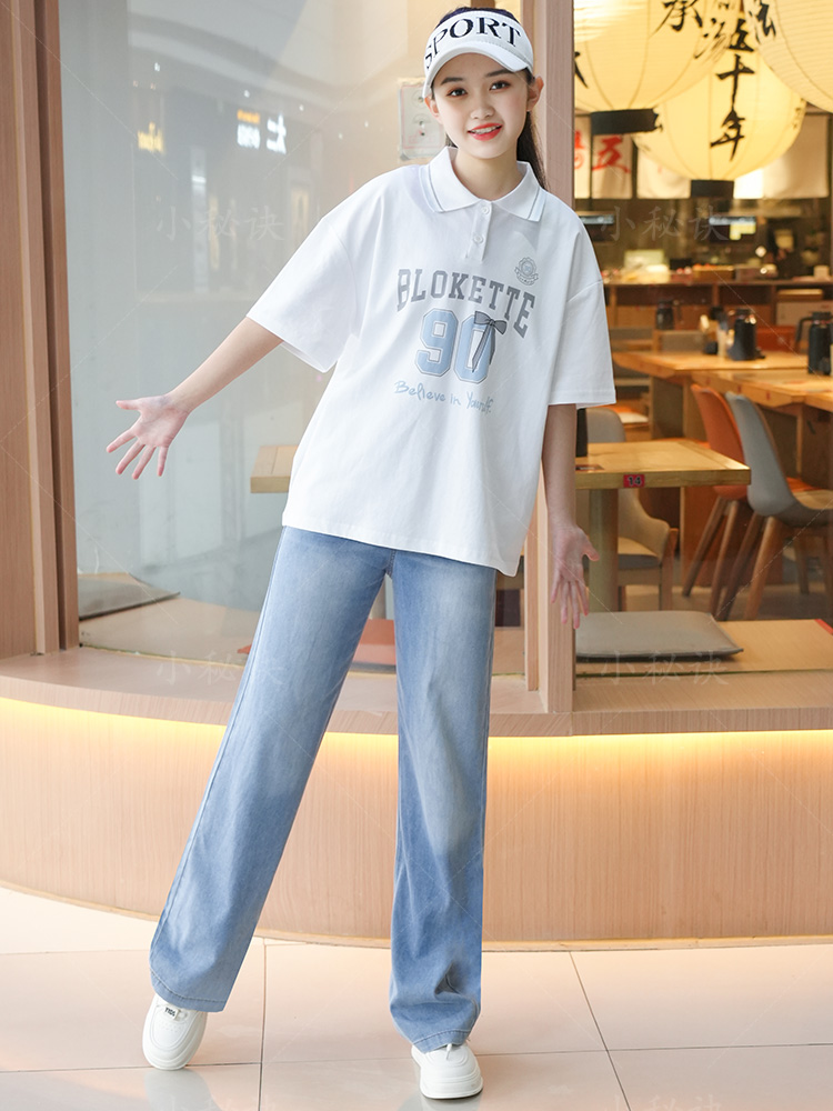 パンツセットアップ ゆったりデニムパンツセットアップ