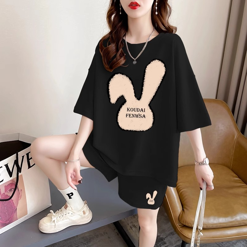 パンツセットアップ ショート うさぎモチーフ パンツセットアップ