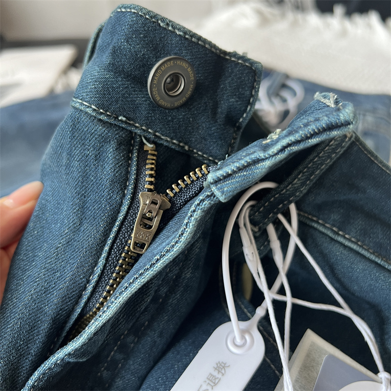 パンツセットアップ ハイウエストワイドデニムパンツ