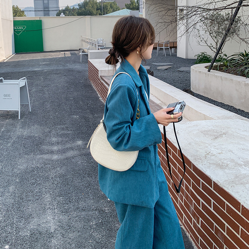 パンツセットアップ コーデュロイワイドパンツセットアップ