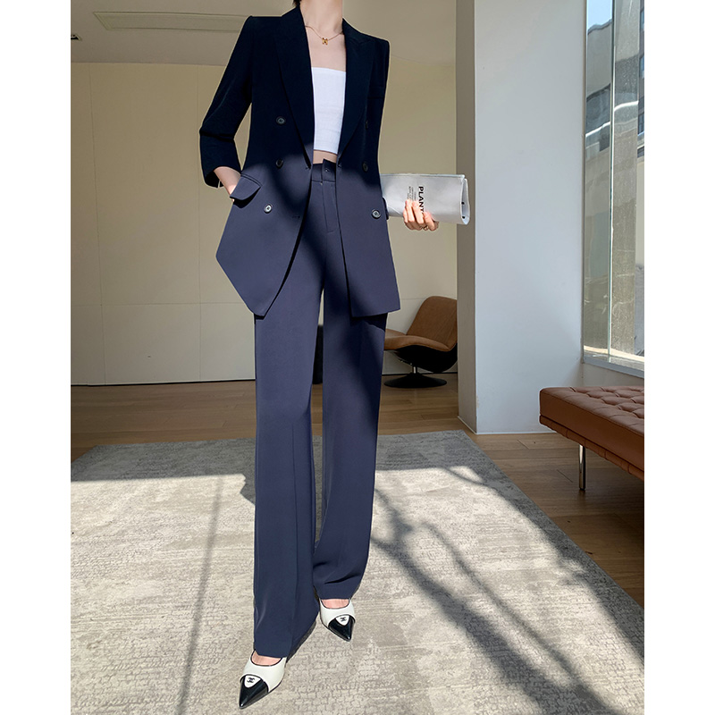 パンツセットアップ スーツ 七分袖ダブルジャケットセットアップ