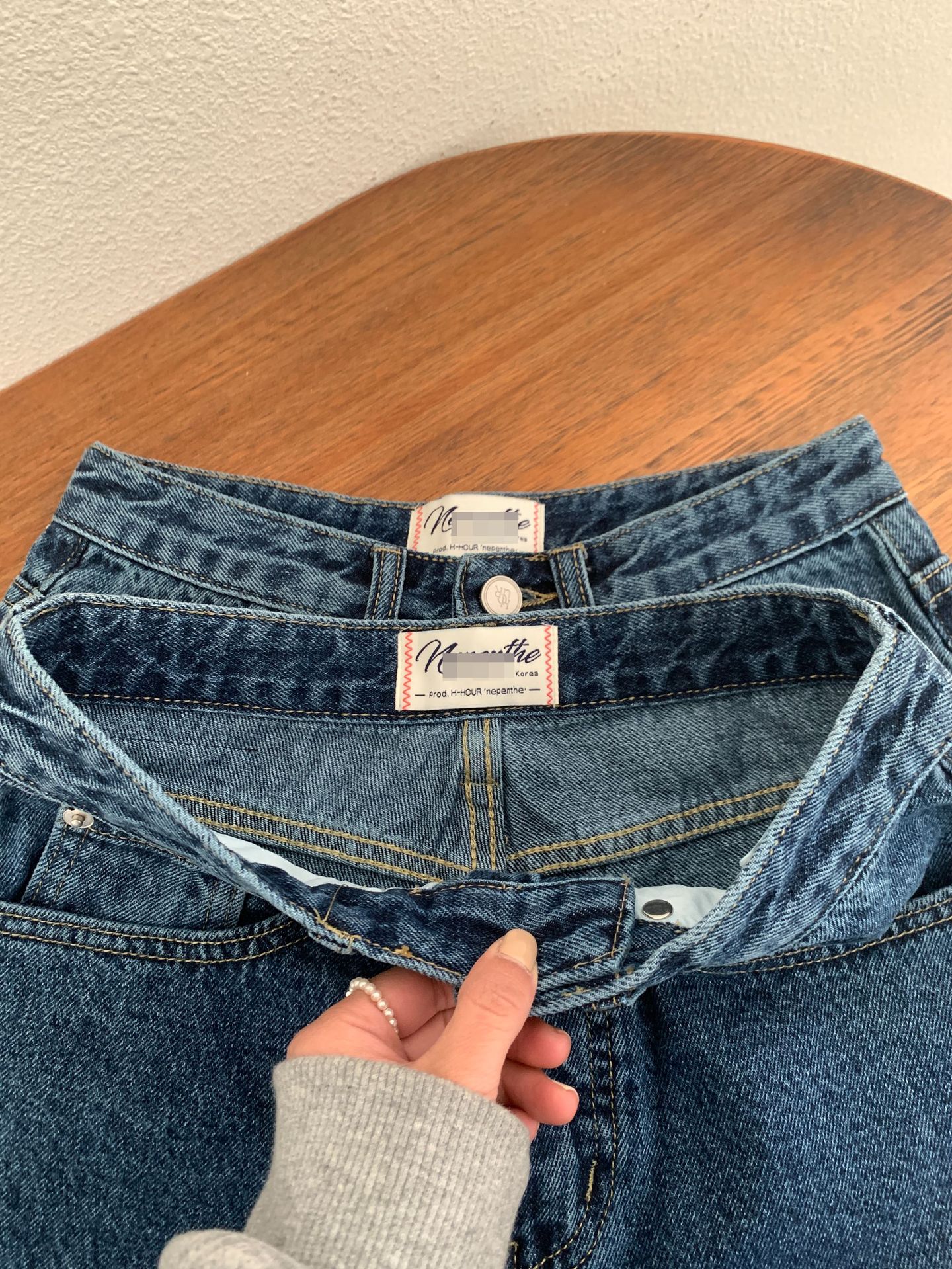 パンツセットアップ ゆったりデニムワイドパンツ