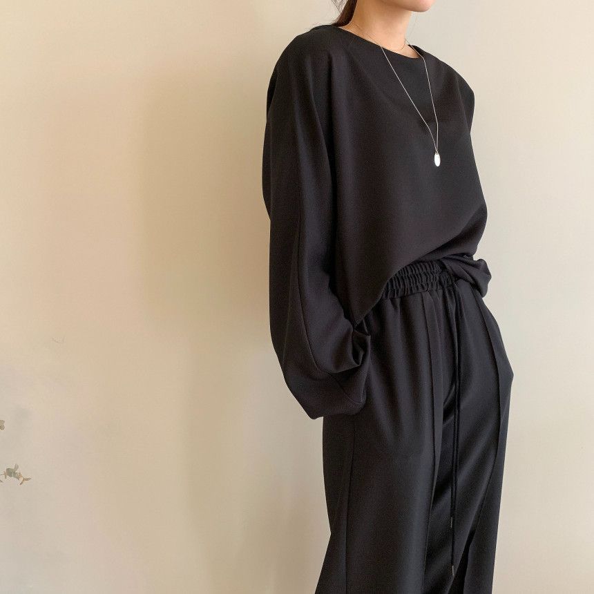 パンツセットアップ シルエット美人 ワイドパンツセット