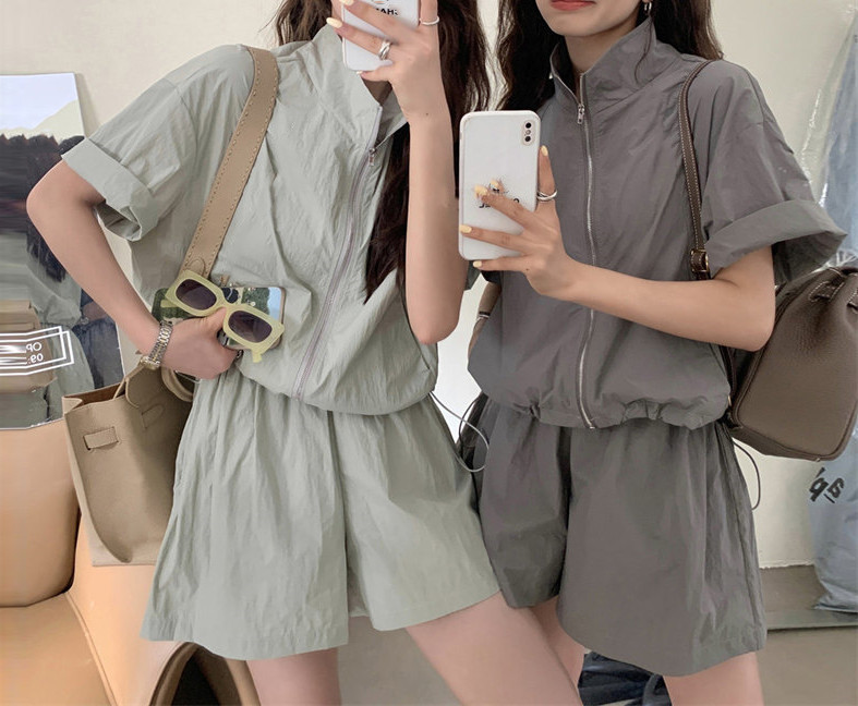 パンツセットアップ 夏新作 合わせやすい ハイウエスト ショートパンツ セットアップ