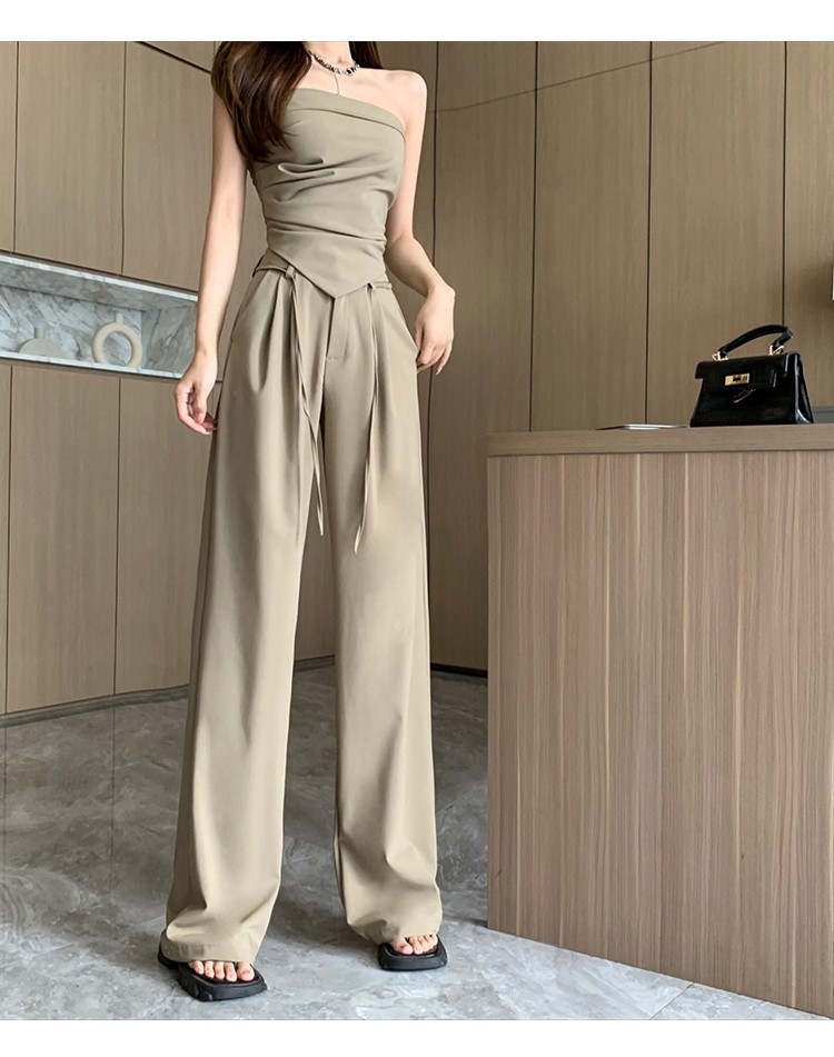 パンツセットアップ アシンメトリーベアトップセットアップ