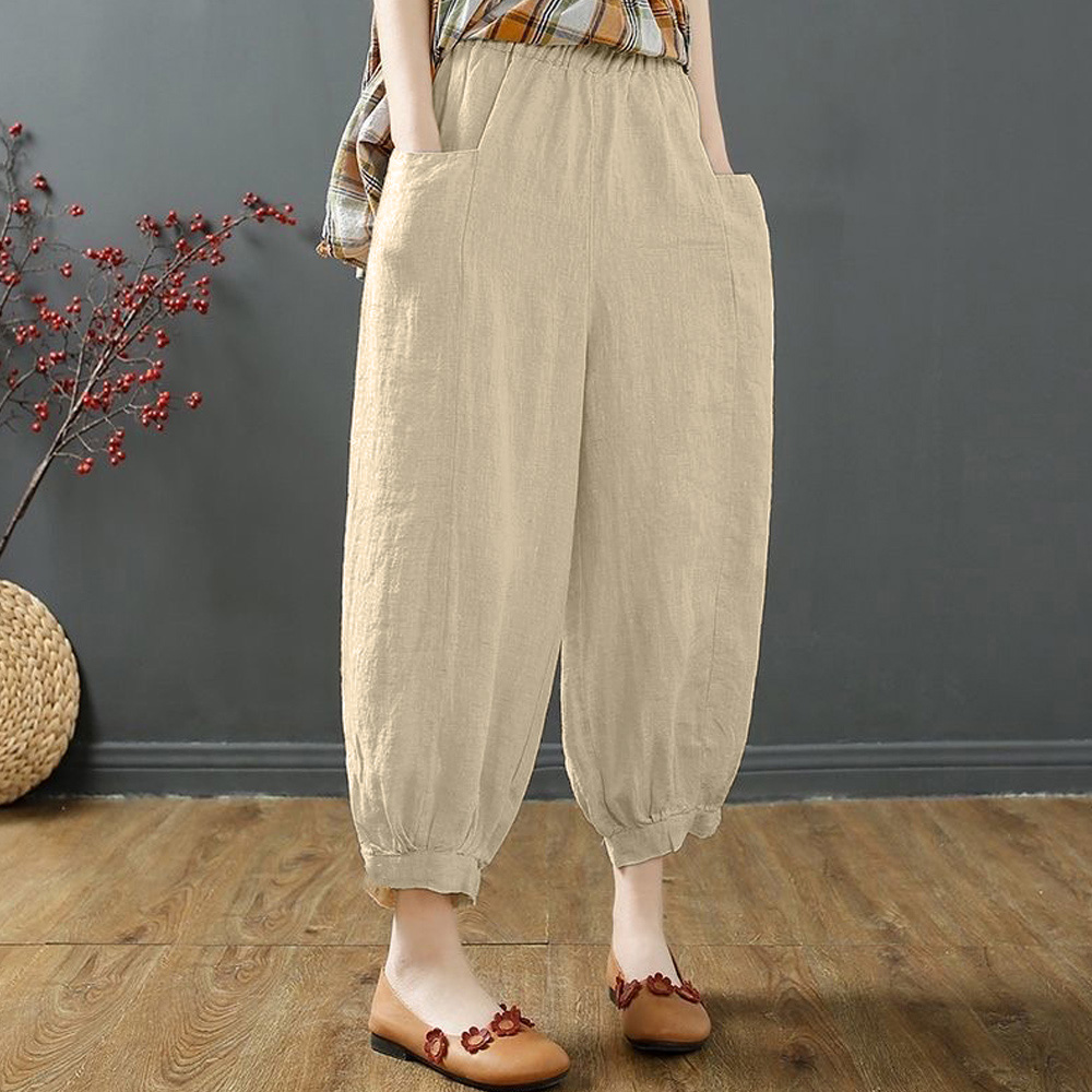 パンツセットアップ ワイドサルエルパンツ レディース ハイウエスト 綿麻