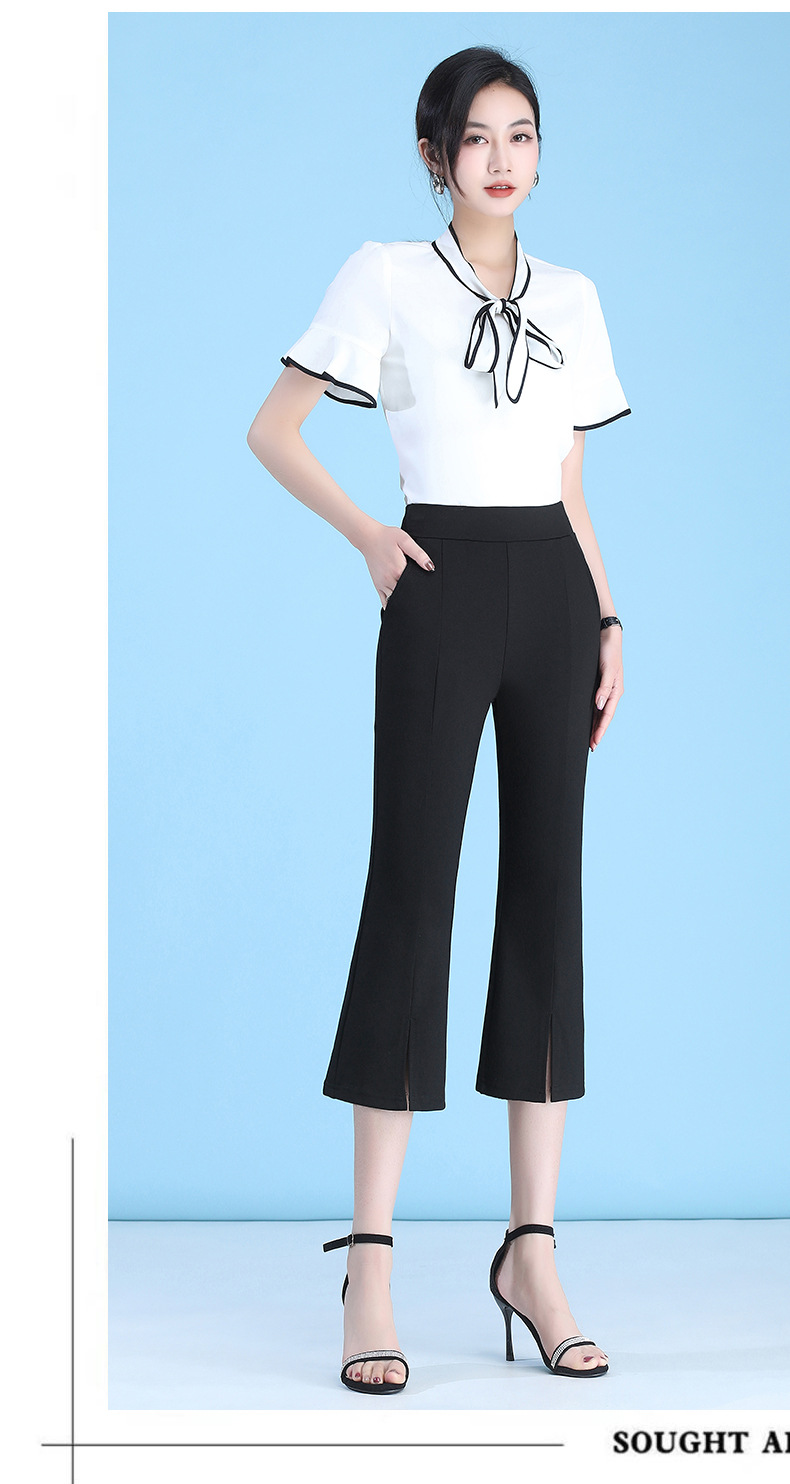 パンツセットアップ レース裾ワイドクロップドパンツ