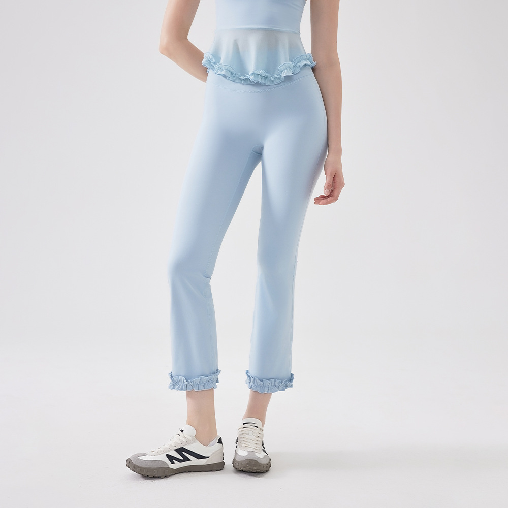 パンツセットアップ フリル裾デザイン ペプラムセットアップ