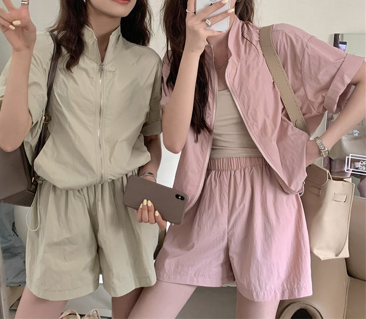 パンツセットアップ 夏新作 合わせやすい ハイウエスト ショートパンツ セットアップ