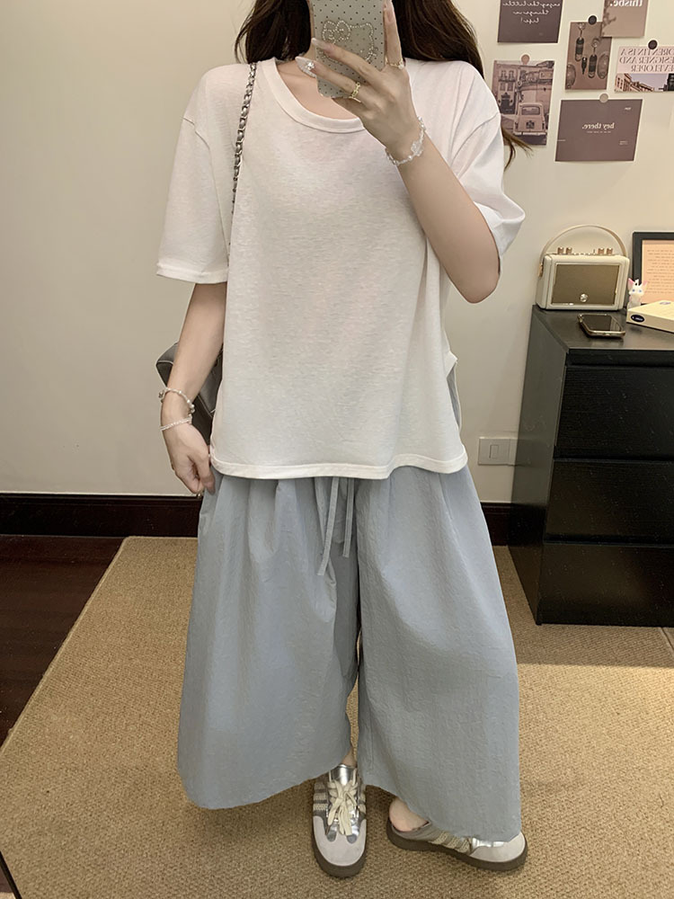 パンツセットアップ ゆったりベスト風ワイドパンツセット