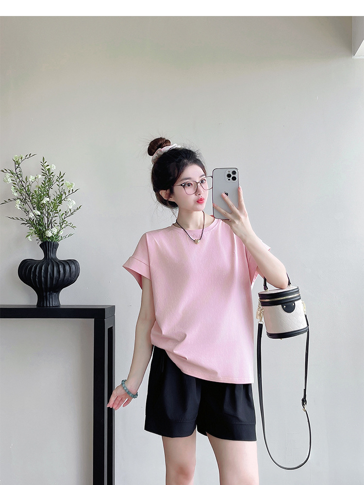パンツセットアップ シンプル上品ショートセットアップ