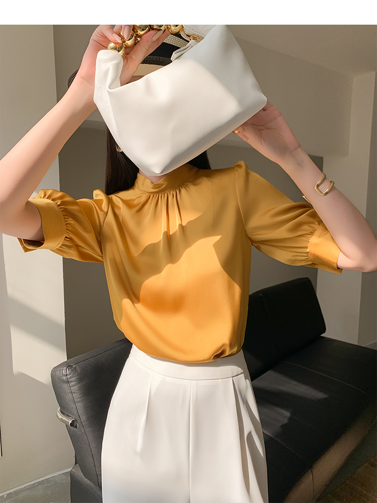 パンツセットアップ ワイド 優美ギャザーブラウスワイドパンツ