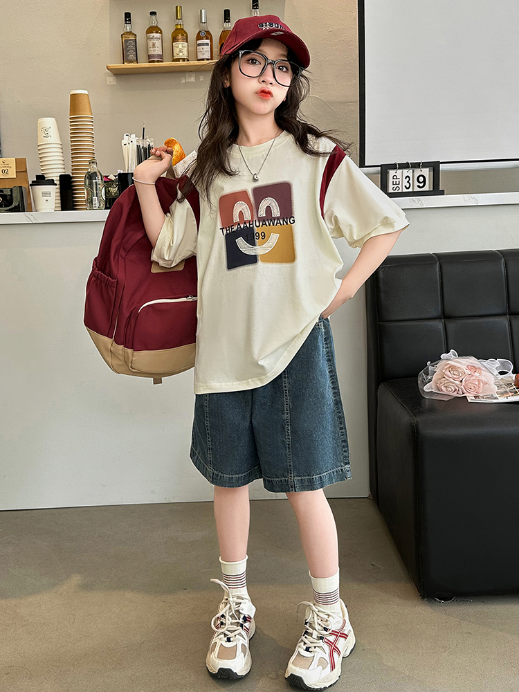 パンツセットアップ ショート デザインロゴ ゆるシルエットパンツセット