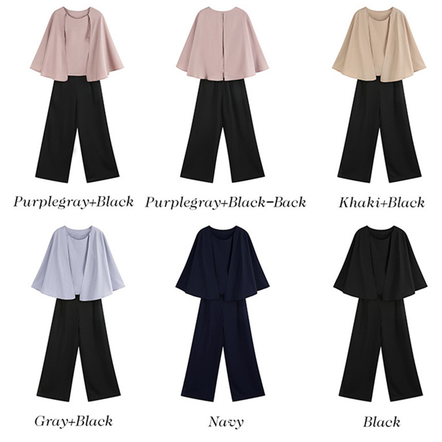 パンツセットアップ 上品ブラウス×ワイドパンツ フォーマル上下セットアップ