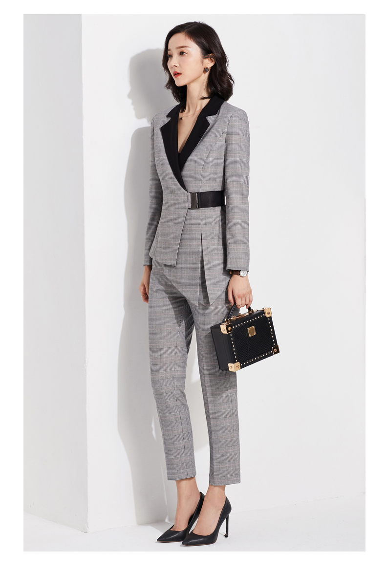 パンツセットアップ 千鳥格子柄テーラードジャケットパンツセットアップ