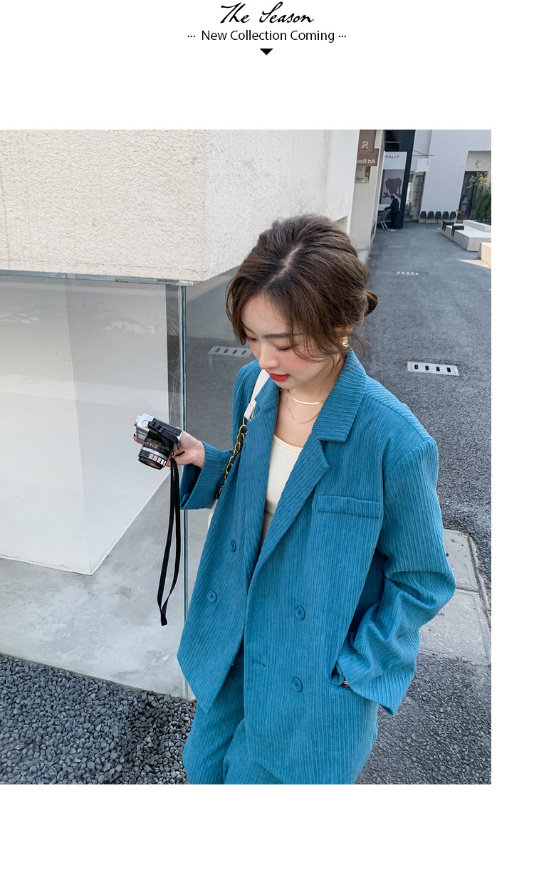 パンツセットアップ コーデュロイワイドパンツセットアップ