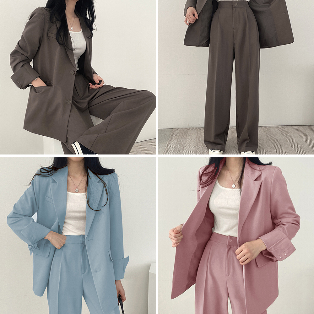 パンツセットアップ レディース スーツ セットアップ ワイドパンツ テーラードジャケット