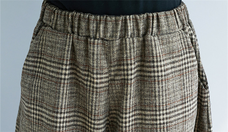 パンツセットアップ 秋冬新作 格子柄 ワイド キュロット ゆったり 七分丈