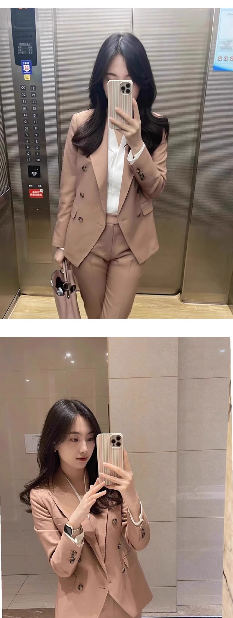 パンツセットアップ 洗練ダブルジャケットセットアップ