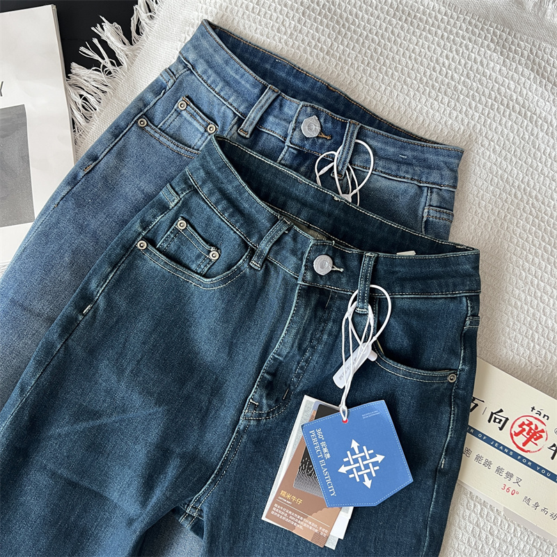 パンツセットアップ ハイウエストワイドデニムパンツ
